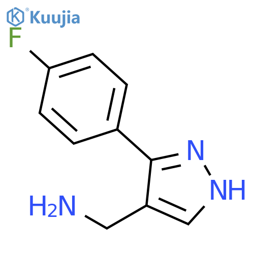 [3-(4-fluorophenyl)-1H-pyrazol-4-yl]methanamine structure