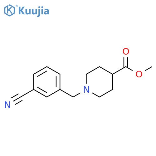 Methyl 1-[(3-cyanophenyl)methyl]piperidine-4-carboxylate structure
