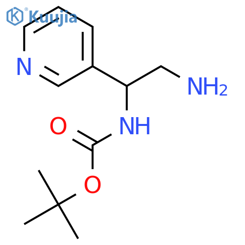 tert-butyl N-2-amino-1-(pyridin-3-yl)ethylcarbamate structure