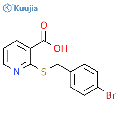 2-{[(4-bromophenyl)methyl]sulfanyl}pyridine-3-carboxylic acid structure