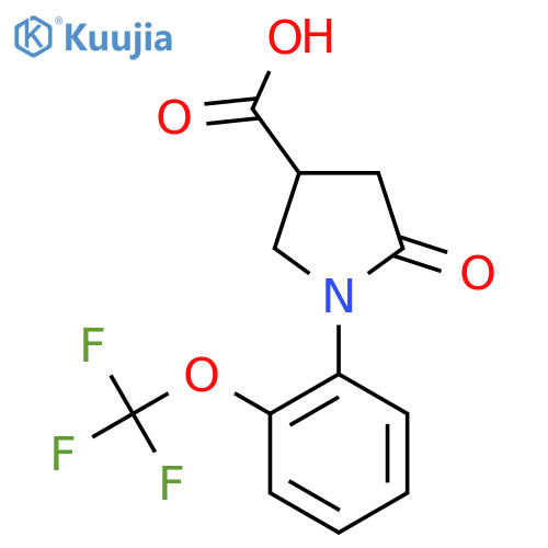 5-Oxo-1-(2-trifluoromethoxy-phenyl)-pyrrolidine-3-carboxylic Acid structure