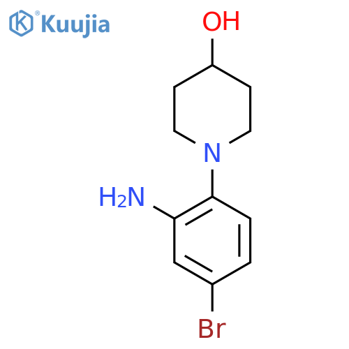 1-(2-Amino-4-bromophenyl)-4-piperidinol structure