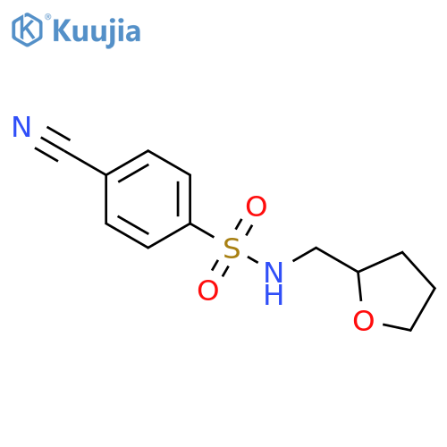 4-cyano-N-(oxolan-2-ylmethyl)benzene-1-sulfonamide structure