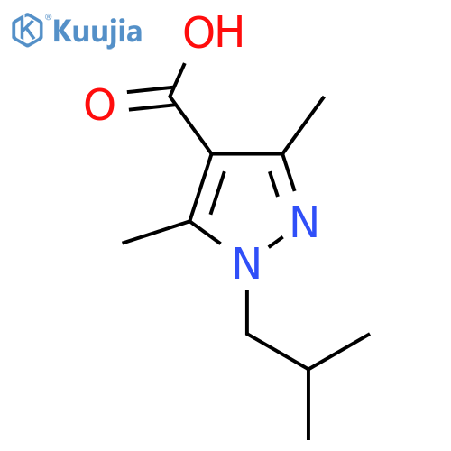 3,5-dimethyl-1-(2-methylpropyl)-1H-pyrazole-4-carboxylic acid structure