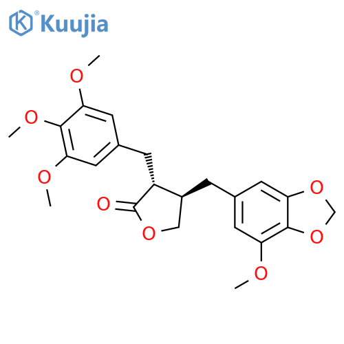 2(3H)-Furanone,dihydro-3-[(7-methoxy-1,3-benzodioxol-5-yl)methyl]-4-[(3,4,5-trimethoxyphenyl)methyl]-,(3R,4R)- structure
