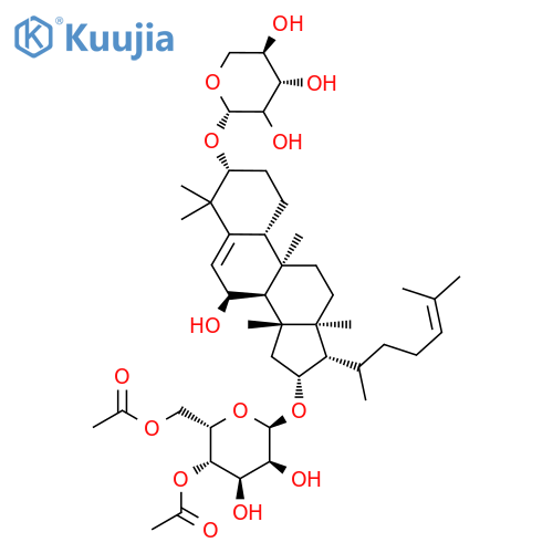[3β-(β-D-Xylopyranosyloxy)-7β-hydroxycucurbita-5,24-dien-16β-yl]4-O,6-O-diacetyl-β-D-glucopyranoside structure