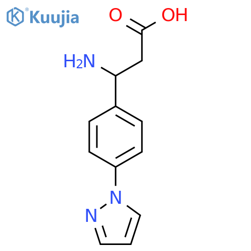 3-amino-3-4-(1H-pyrazol-1-yl)phenylpropanoic acid structure