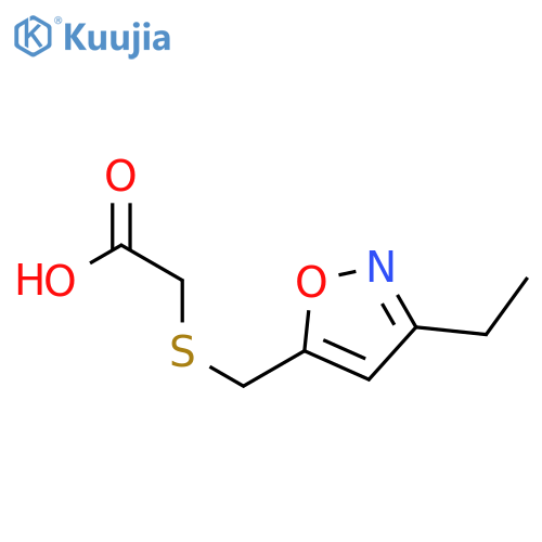 {[(3-ethylisoxazol-5-yl)methyl]thio}acetic acid structure