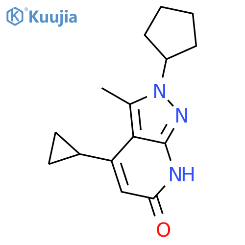 2-cyclopentyl-4-cyclopropyl-3-methyl-2H,6H,7H-pyrazolo3,4-bpyridin-6-one structure