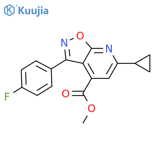 methyl 6-cyclopropyl-3-(4-fluorophenyl)-1,2oxazolo5,4-bpyridine-4-carboxylate structure