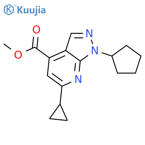 methyl 1-cyclopentyl-6-cyclopropyl-1H-pyrazolo[3,4-b]pyridine-4-carboxylate structure