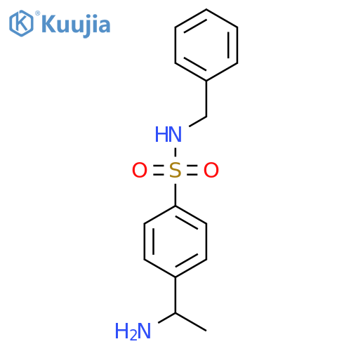 4-(1-aminoethyl)-N-benzylbenzene-1-sulfonamide structure