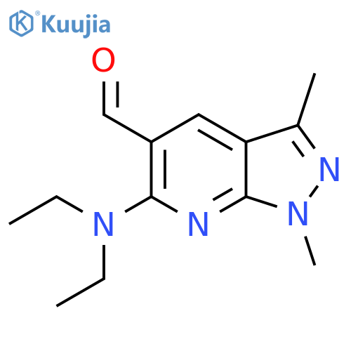 6-(Diethylamino)-1,3-dimethyl-1H-Pyrazolo3,4-bpyridine-5-carboxaldehyde structure