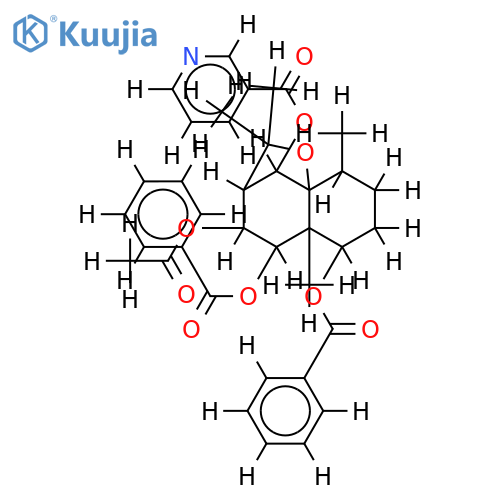 (1S,4R,5S,6R,7R,8R,9S,10S)-8-acetoxy-1,9-dibenzoyloxy-6-nicotynoyloxy-dihydro-beta-agarofuran structure