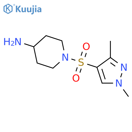 1-(1,3-dimethyl-1H-pyrazol-4-yl)sulfonylpiperidin-4-amine structure