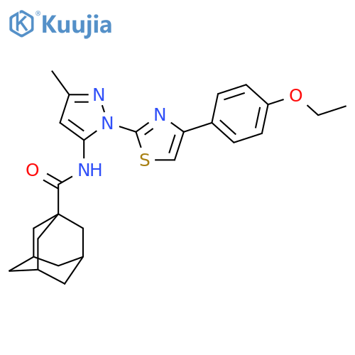 N-{1-[4-(4-ethoxyphenyl)-1,3-thiazol-2-yl]-3-methyl-1H-pyrazol-5-yl}adamantane-1-carboxamide structure