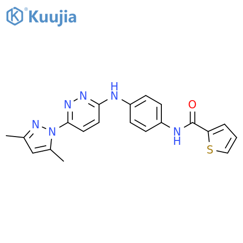 N-(4-{[6-(3,5-dimethyl-1H-pyrazol-1-yl)pyridazin-3-yl]amino}phenyl)thiophene-2-carboxamide structure