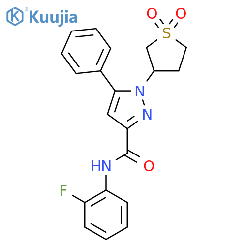 1-(1,1-dioxo-1lambda6-thiolan-3-yl)-N-(2-fluorophenyl)-5-phenyl-1H-pyrazole-3-carboxamide structure