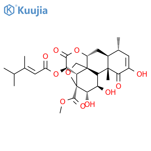 Picras-2-en-21-oicacid,15-[[(2E)-3,4-dimethyl-1-oxo-2-pentenyl]oxy]-13,20-epoxy-2,11,12-trihydroxy-1,16-dioxo-,methyl ester, (11b,12a,15b)- (9CI) structure