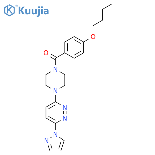 3-[4-(4-butoxybenzoyl)piperazin-1-yl]-6-(1H-pyrazol-1-yl)pyridazine structure