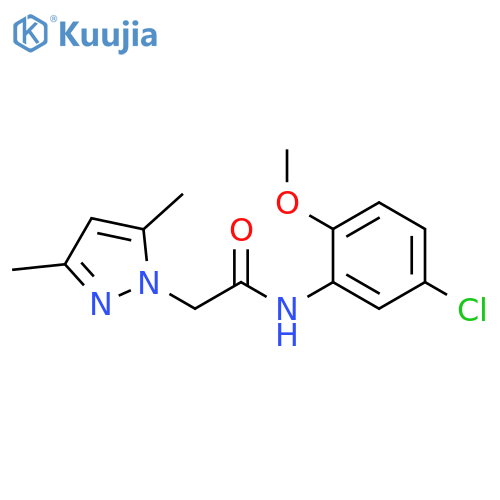 N-(5-chloro-2-methoxyphenyl)-2-(3,5-dimethyl-1H-pyrazol-1-yl)acetamide structure