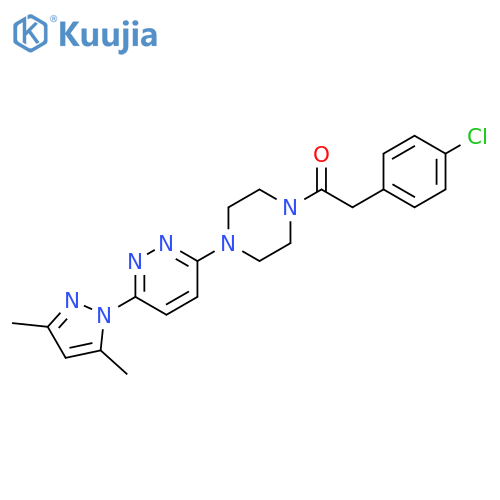 2-(4-chlorophenyl)-1-{4-[6-(3,5-dimethyl-1H-pyrazol-1-yl)pyridazin-3-yl]piperazin-1-yl}ethan-1-one structure