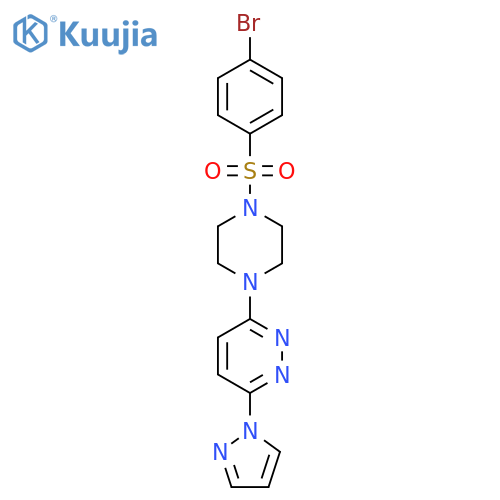3-[4-(4-bromobenzenesulfonyl)piperazin-1-yl]-6-(1H-pyrazol-1-yl)pyridazine structure