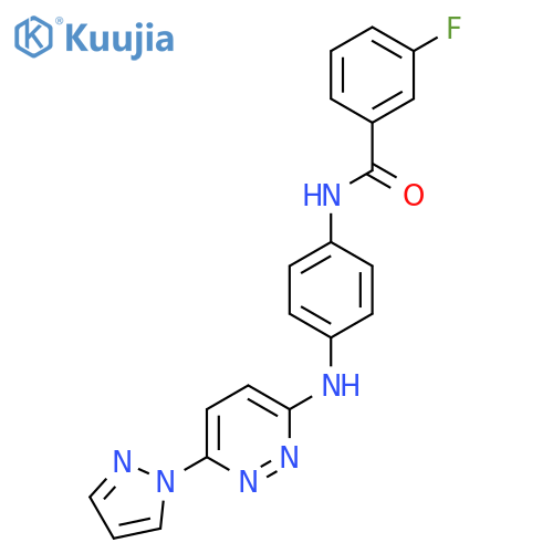 3-fluoro-N-(4-{[6-(1H-pyrazol-1-yl)pyridazin-3-yl]amino}phenyl)benzamide structure