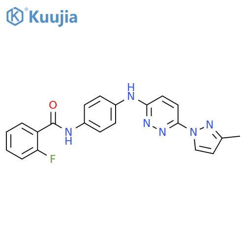 2-fluoro-N-(4-{[6-(3-methyl-1H-pyrazol-1-yl)pyridazin-3-yl]amino}phenyl)benzamide structure