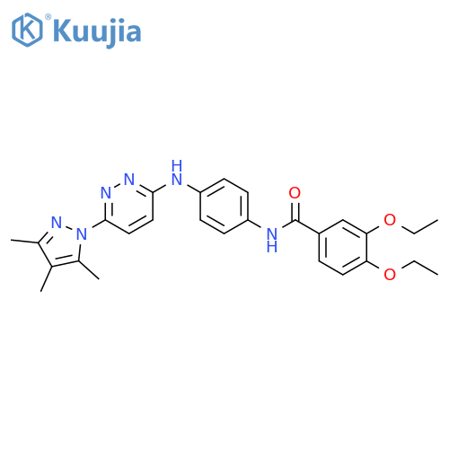 3,4-diethoxy-N-(4-{[6-(3,4,5-trimethyl-1H-pyrazol-1-yl)pyridazin-3-yl]amino}phenyl)benzamide structure