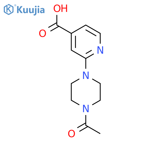 2-(4-acetylpiperazin-1-yl)pyridine-4-carboxylic acid structure