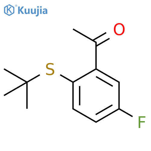 1-2-(tert-Butylsulfanyl)-5-fluorophenylethan-1-one structure