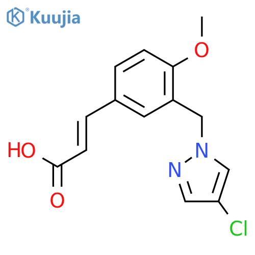 (2E)-3-{3-(4-Chloro-1H-pyrazol-1-yl)methyl-4-methoxyphenyl}acrylic Acid structure