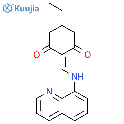5-ethyl-2-{[(quinolin-8-yl)amino]methylidene}cyclohexane-1,3-dione structure