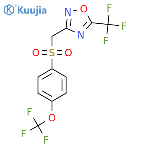 3-{[4-(Trifluoromethoxy)benzenesulfonyl]methyl}-5-(trifluoromethyl)-1,2,4-oxadiazole structure