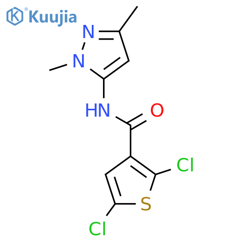 2,5-dichloro-N-(1,3-dimethyl-1H-pyrazol-5-yl)thiophene-3-carboxamide structure