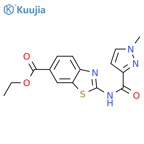 ethyl 2-(1-methyl-1H-pyrazole-3-amido)-1,3-benzothiazole-6-carboxylate structure