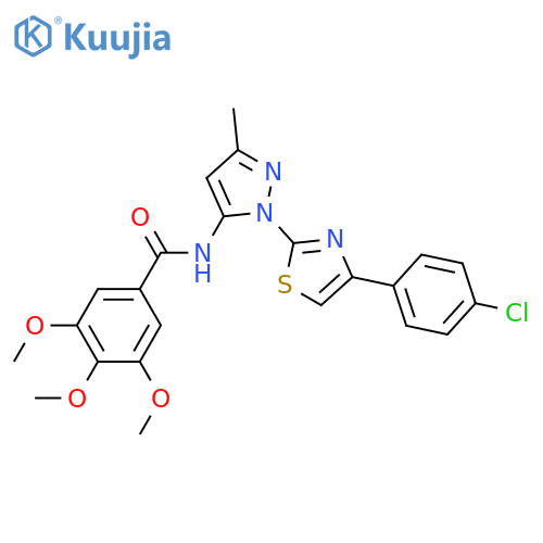 N-{1-[4-(4-chlorophenyl)-1,3-thiazol-2-yl]-3-methyl-1H-pyrazol-5-yl}-3,4,5-trimethoxybenzamide structure