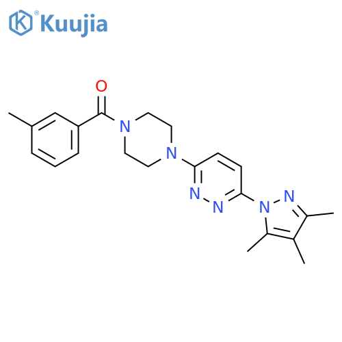 3-[4-(3-methylbenzoyl)piperazin-1-yl]-6-(3,4,5-trimethyl-1H-pyrazol-1-yl)pyridazine structure