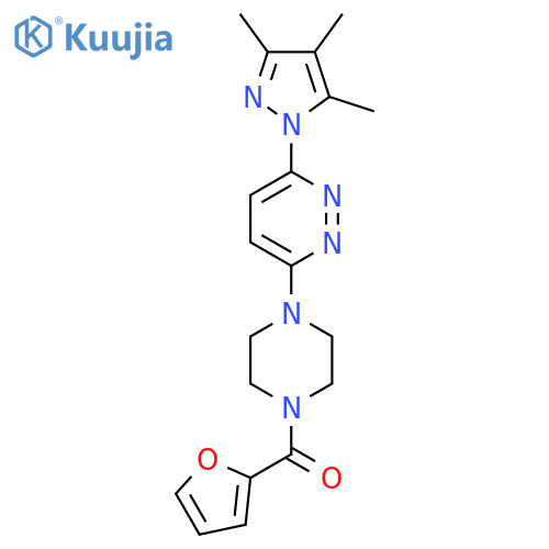 3-[4-(furan-2-carbonyl)piperazin-1-yl]-6-(3,4,5-trimethyl-1H-pyrazol-1-yl)pyridazine structure