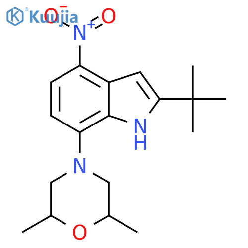 2-Tert-butyl-7-(2,6-dimethylmorpholin-4-YL)-4-nitroindole structure