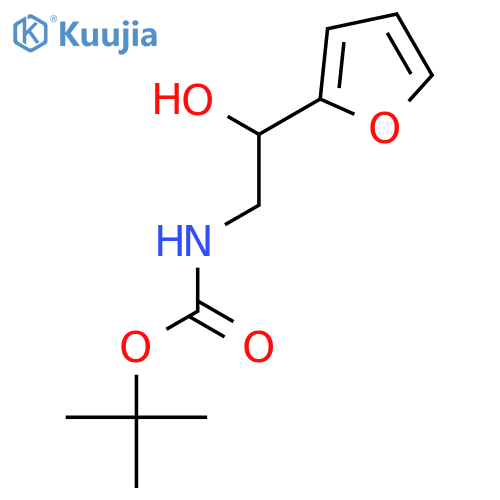 Carbamic acid, [2-(2-furanyl)-2-hydroxyethyl]-, 1,1-dimethylethyl ester structure