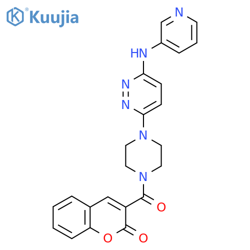 3-(4-{6-[(pyridin-3-yl)amino]pyridazin-3-yl}piperazine-1-carbonyl)-2H-chromen-2-one structure