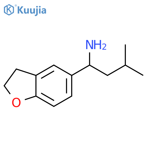 1-(2,3-dihydro-1-benzofuran-5-yl)-3-methylbutan-1-amine structure