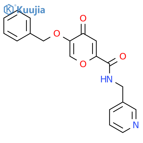 5-(benzyloxy)-4-oxo-N-[(pyridin-3-yl)methyl]-4H-pyran-2-carboxamide structure