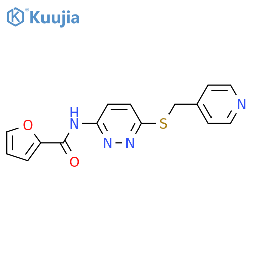 N-(6-{[(pyridin-4-yl)methyl]sulfanyl}pyridazin-3-yl)furan-2-carboxamide structure