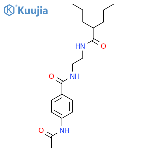 N-{2-[(4-acetamidophenyl)formamido]ethyl}-2-propylpentanamide structure