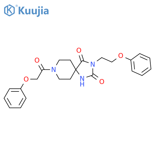 8-(2-phenoxyacetyl)-3-(2-phenoxyethyl)-1,3,8-triazaspiro[4.5]decane-2,4-dione structure
