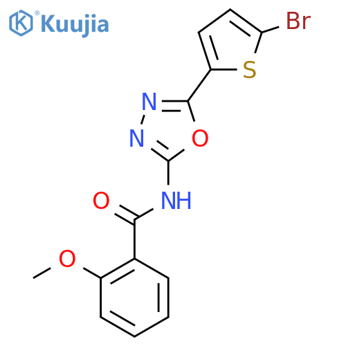 N-[5-(5-bromothiophen-2-yl)-1,3,4-oxadiazol-2-yl]-2-methoxybenzamide structure