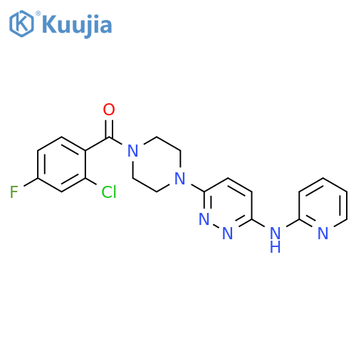 6-[4-(2-chloro-4-fluorobenzoyl)piperazin-1-yl]-N-(pyridin-2-yl)pyridazin-3-amine structure